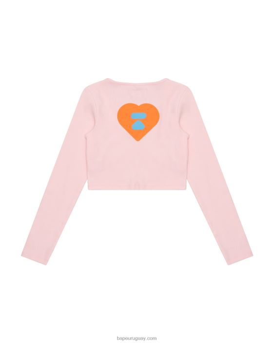 top recortado de corte ajustado mujer rosa 26D801034 A Bathing Ape