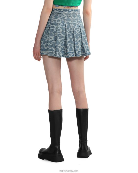 minifalda plisada con motivo mujer mezclilla 26D80824 A Bathing Ape