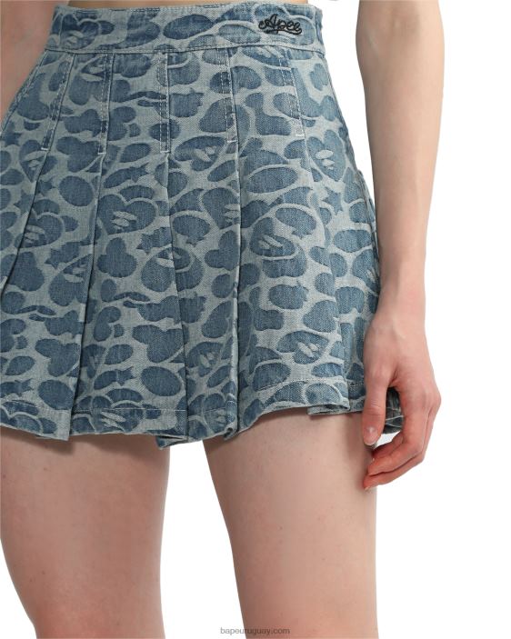 minifalda plisada con motivo mujer mezclilla 26D80824 A Bathing Ape