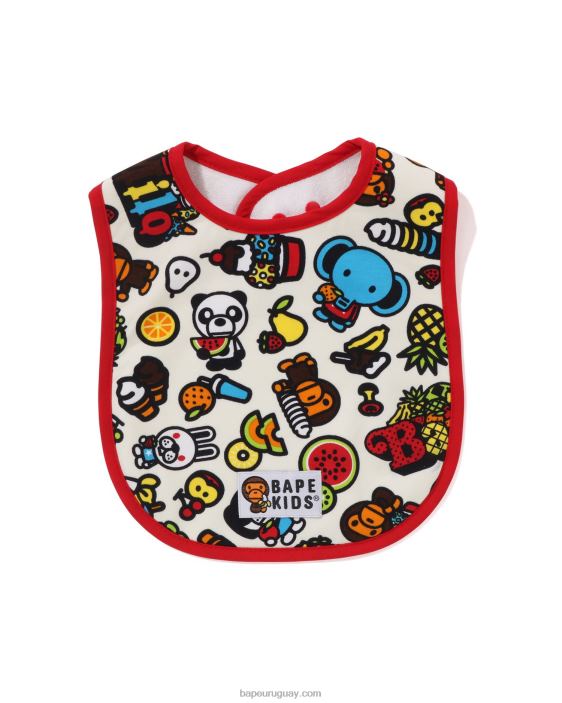 babero baby milo frutas mixtas niños de color crema 26D801332 A Bathing Ape