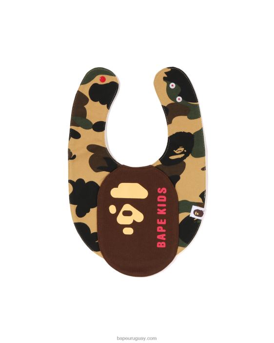 babero con motivo de cabeza de camuflaje 1st niños amarillo 26D801288 A Bathing Ape