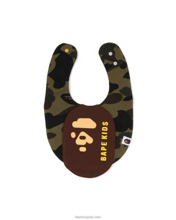 babero con motivo de cabeza de camuflaje 1st niños ejercito verde 26D801287 A Bathing Ape