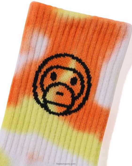 calcetín baby milo de canalé teñido anudado niños naranja 26D801704 A Bathing Ape