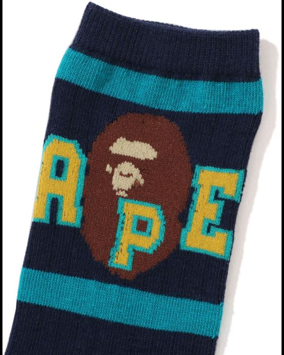 calcetines de canalé con motivo de cabeza niños Azul marino 26D801440 A Bathing Ape