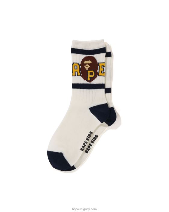 calcetines de canalé con motivo de cabeza niños blanco 26D801441 A Bathing Ape