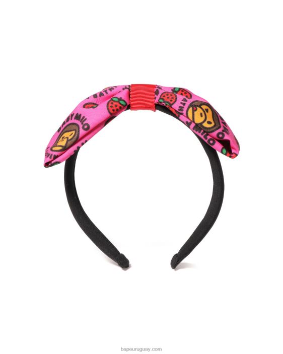 Diadema baby milo con lazo de fresas niños rosa carmín 26D801709 A Bathing Ape