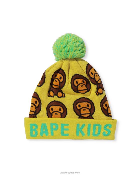 gorra de punto con motivo baby milo niños amarillo 26D801753 A Bathing Ape