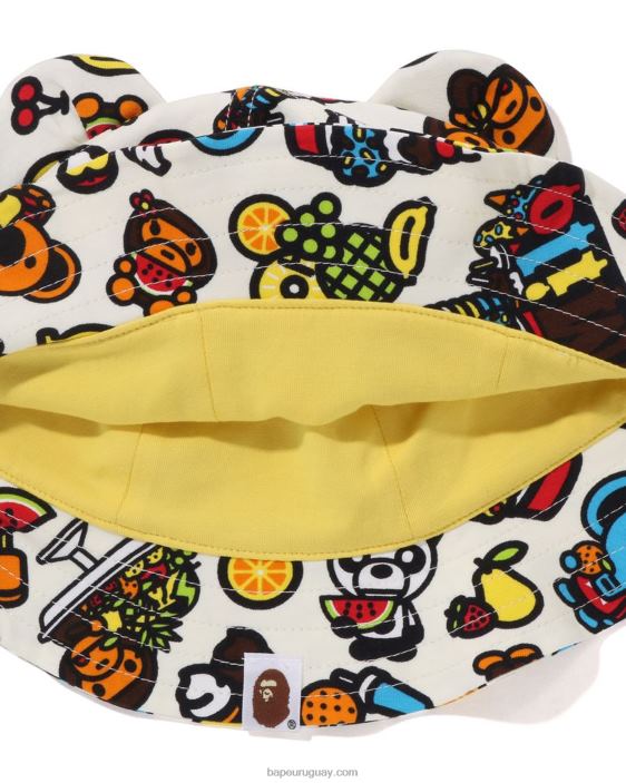 gorro baby milo de frutas mixtas niños de color crema 26D801322 A Bathing Ape