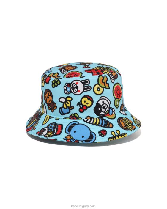 sombrero de pescador de frutas mixtas baby milo niños azul claro 26D801388 A Bathing Ape