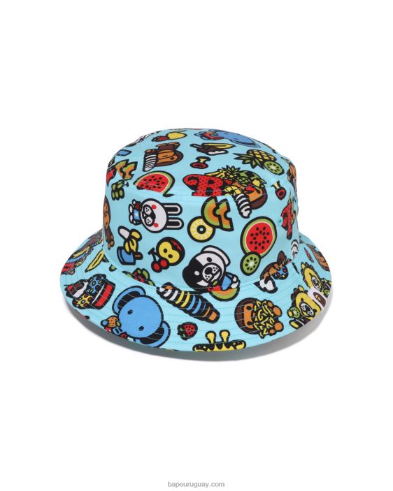 sombrero de pescador de frutas mixtas baby milo niños azul claro 26D801388 A Bathing Ape