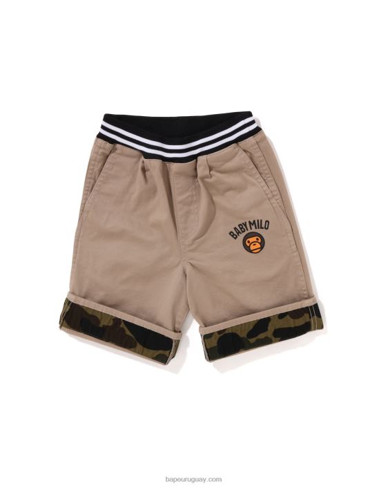 baby milo 1st camo shorts con puños niños beige 26D801699 A Bathing Ape