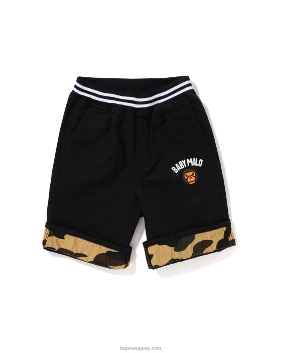 baby milo 1st camo shorts con puños niños negro 26D801700 A Bathing Ape
