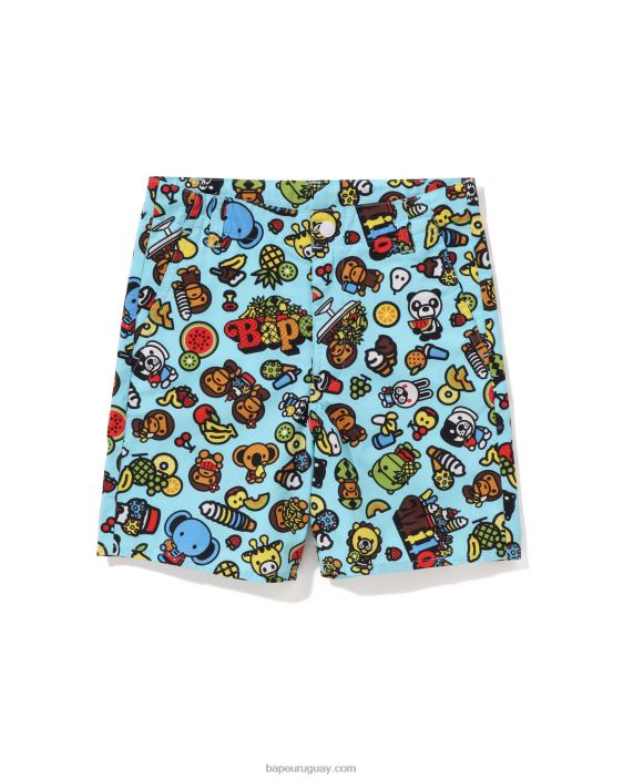 baby milo pantalones cortos de frutas mixtas niños azul claro 26D801337 A Bathing Ape