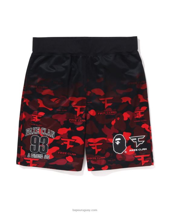 pantalones cortos de juego del clan bape x faze niños rojo brillante 26D801408