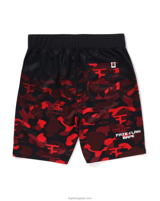 pantalones cortos de juego del clan bape x faze niños rojo brillante 26D801408
