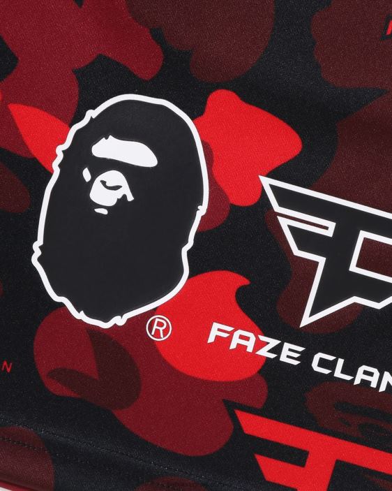 pantalones cortos de juego del clan bape x faze niños rojo brillante 26D801408