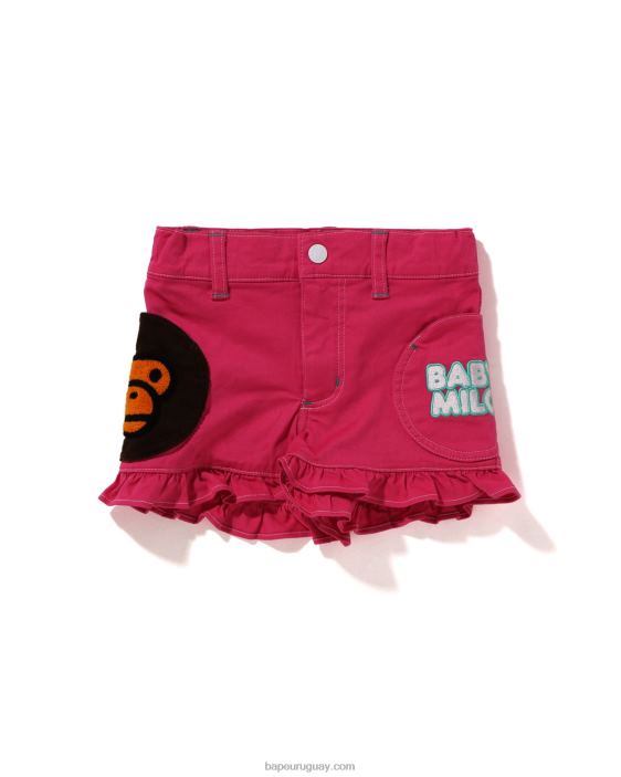 shorts baby milo con bolsillos niños rosa carmín 26D801601 A Bathing Ape
