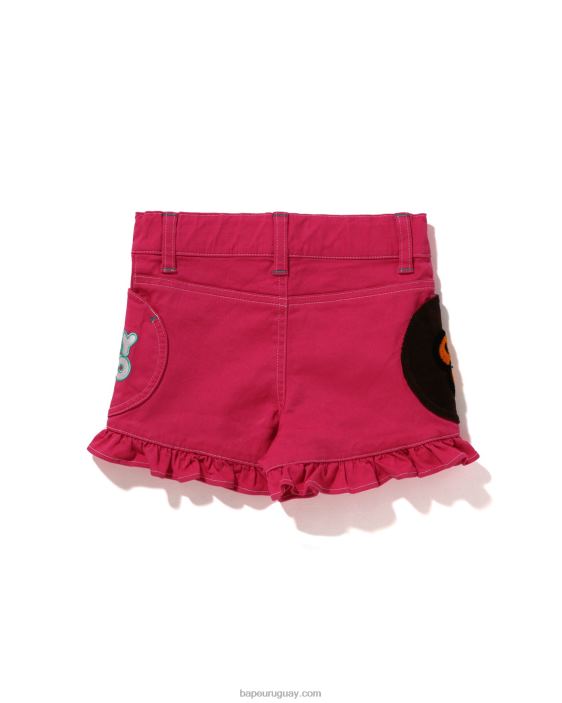 shorts baby milo con bolsillos niños rosa carmín 26D801601 A Bathing Ape