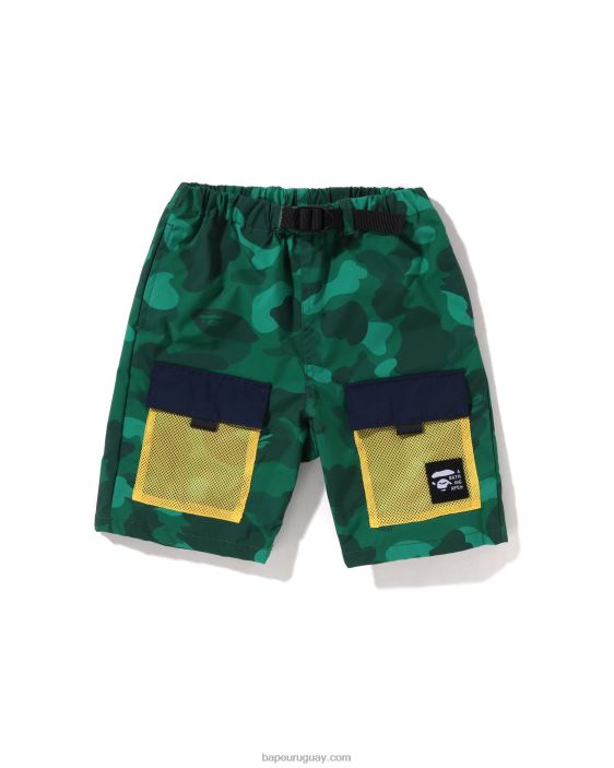 shorts con bolsillo de malla de camuflaje de color niños Esmeralda 26D801596 A Bathing Ape