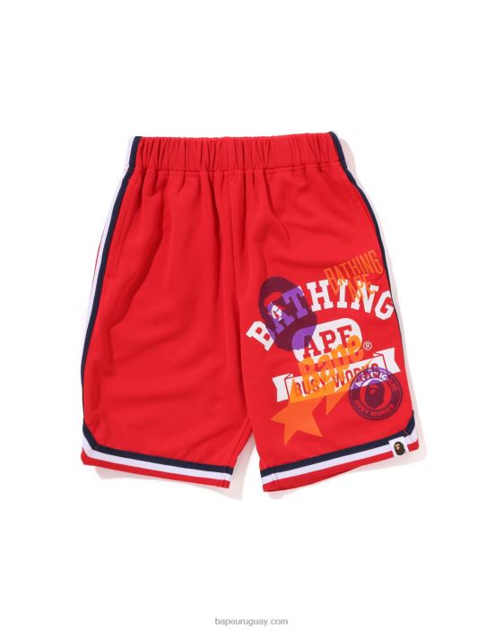 shorts de baloncesto con múltiples estampados niños rojo brillante 26D801360 A Bathing Ape