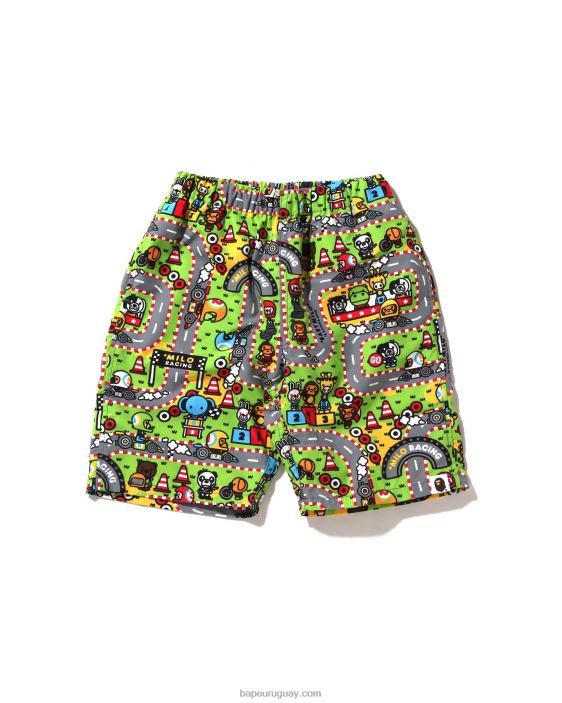 shorts de playa baby milo racing niños caso 26D801595 A Bathing Ape