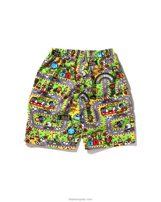 shorts de playa baby milo racing niños caso 26D801595 A Bathing Ape