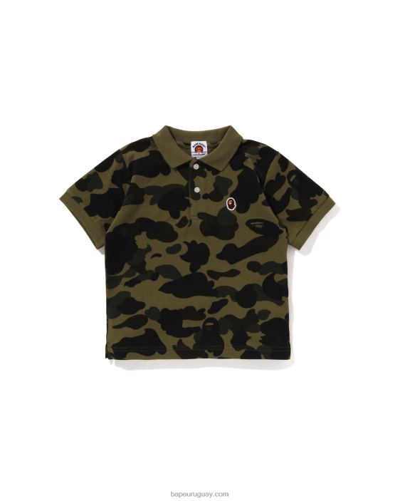 1er polo de camuflaje de un punto niños ejercito verde 26D801304 A Bathing Ape