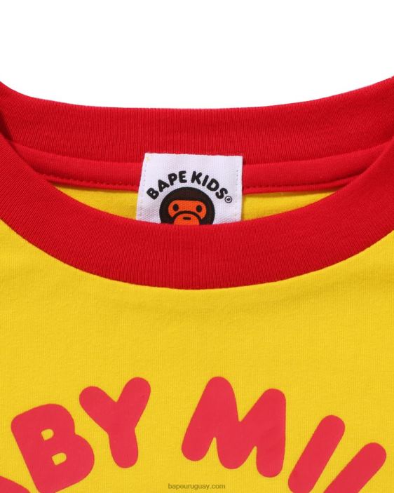 Camiseta Raglan Donuts Baby Milo niños amarillo 26D801466 A Bathing Ape