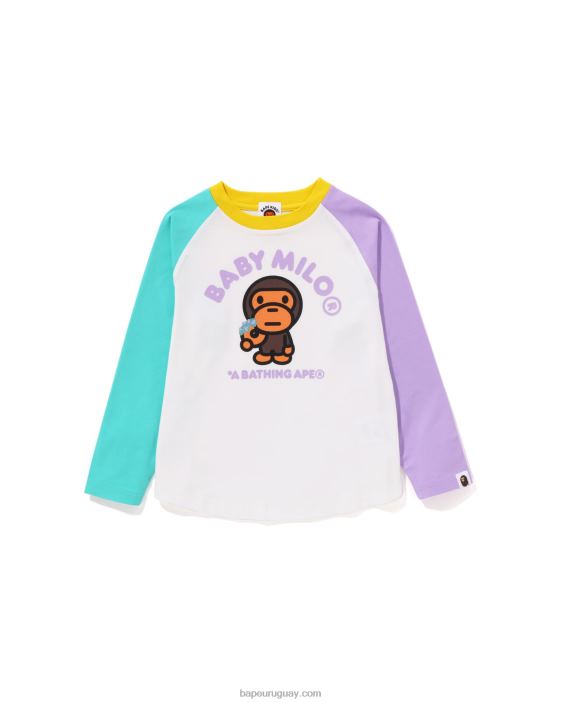 Camiseta Raglan Donuts Baby Milo niños blanco 26D801465 A Bathing Ape
