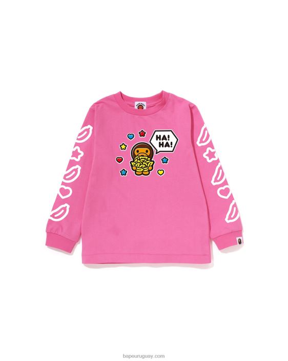 Camiseta con globo de diálogo Baby Milo n.º 1 niños rosa 26D801479 A Bathing Ape