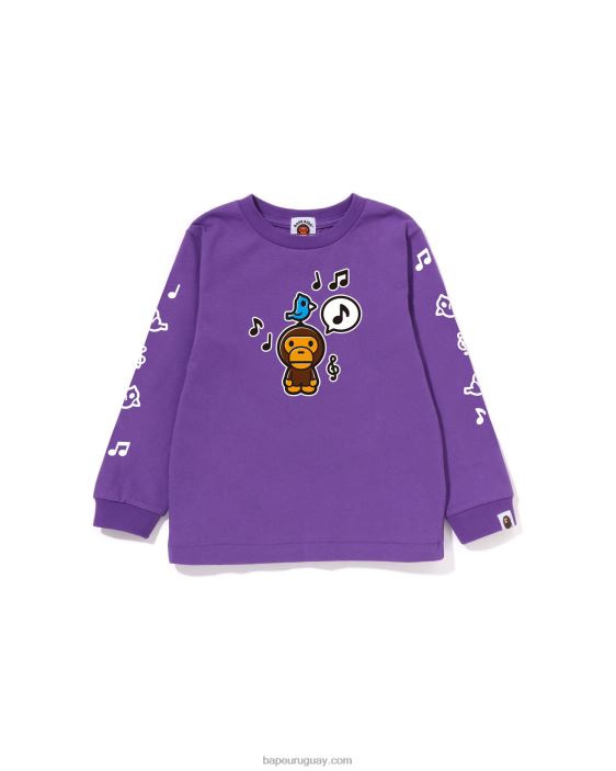 Camiseta con globo de diálogo Baby Milo n.º 2 niños púrpura 26D801486 A Bathing Ape