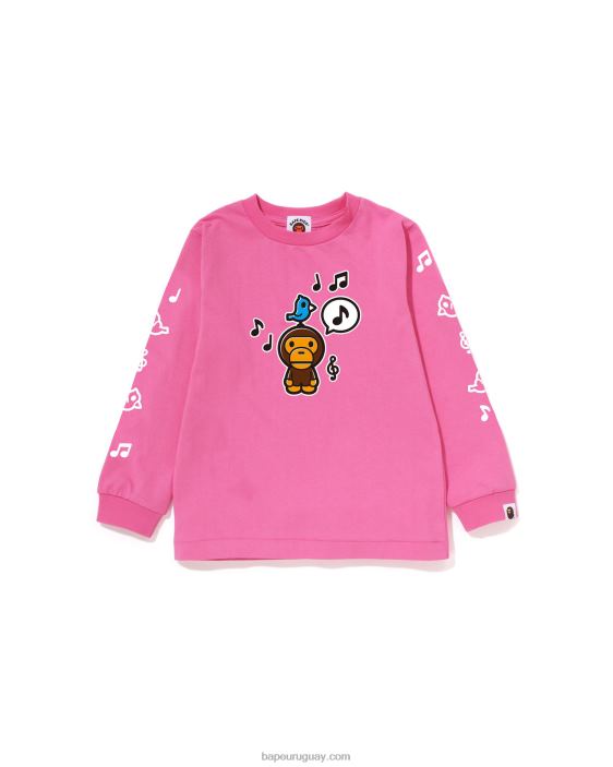 Camiseta con globo de diálogo Baby Milo n.º 2 niños rosa 26D801485 A Bathing Ape