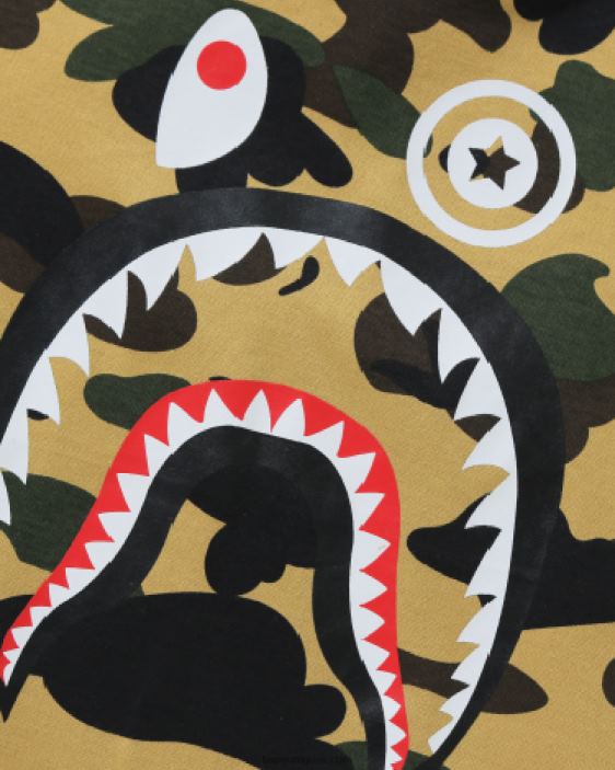 Camiseta de manga 3/4 1st camo shark niños amarillo 26D801788 A Bathing Ape