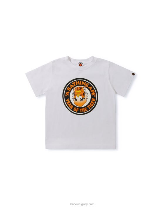 año de la camiseta del tigre niños blanco 26D801749 A Bathing Ape