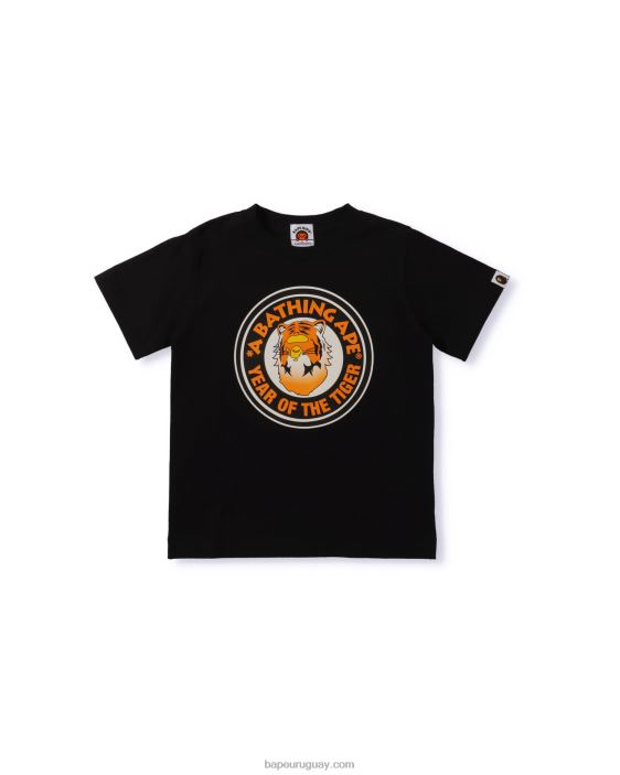 año de la camiseta del tigre niños negro 26D801747 A Bathing Ape