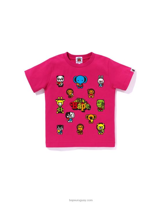 baby milo camiseta de frutas mixtas #1 niños rosa carmín 26D801373 A Bathing Ape