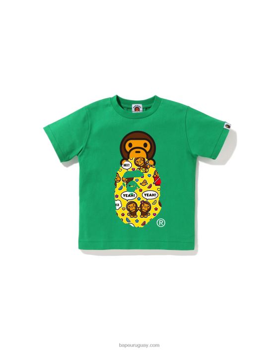 baby milo globo de diálogo milo en camiseta de cabeza niños Esmeralda 26D801565 A Bathing Ape