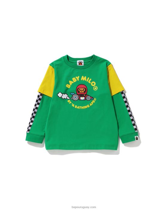 camiseta a capas baby milo racing niños verde pavo real 26D801725 A Bathing Ape
