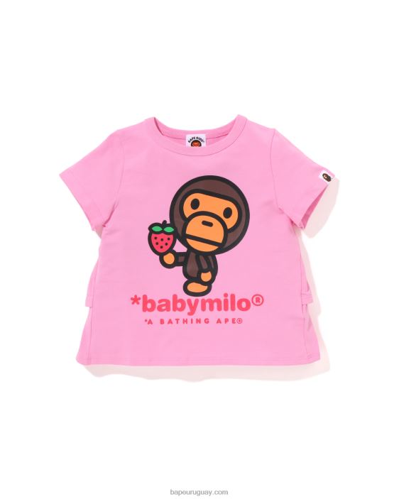 camiseta baby milo con volante de fresa niños rosa 26D801277 A Bathing Ape