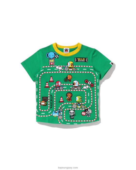 camiseta baby milo racing con panel grande niños Esmeralda 26D801623 A Bathing Ape
