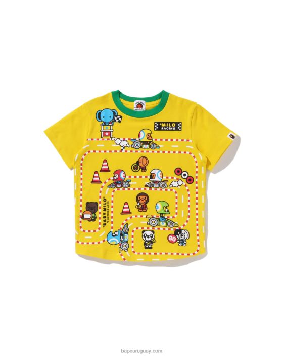 camiseta baby milo racing con panel grande niños amarillo 26D801624 A Bathing Ape