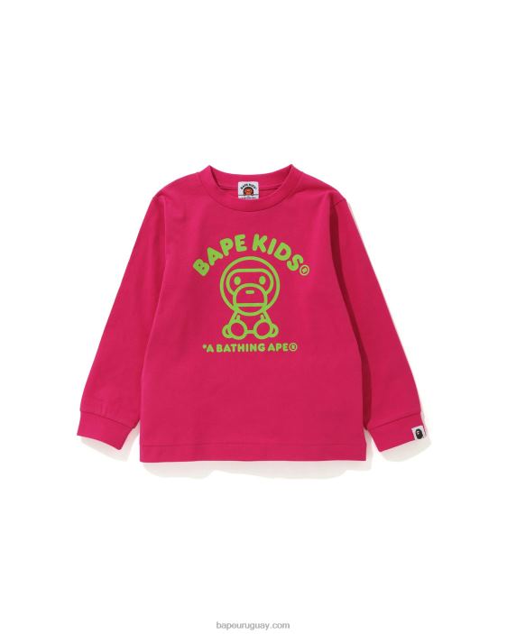 camiseta bebé milo alfombra niños rosa carmín 26D801738 A Bathing Ape