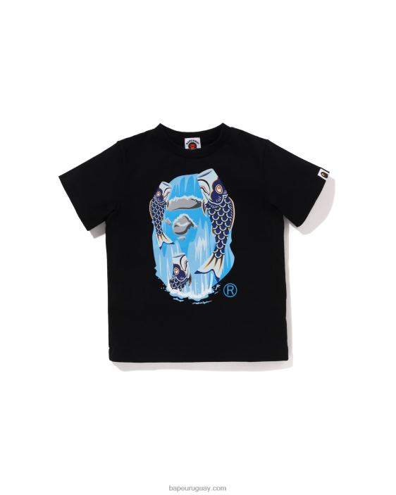 camiseta con cabeza de cascada koinobori niños negro 26D801335 A Bathing Ape