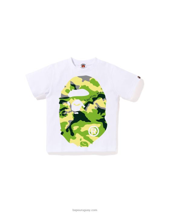 camiseta con cabeza grande de camuflaje Woodland niños blanco 26D801386 A Bathing Ape