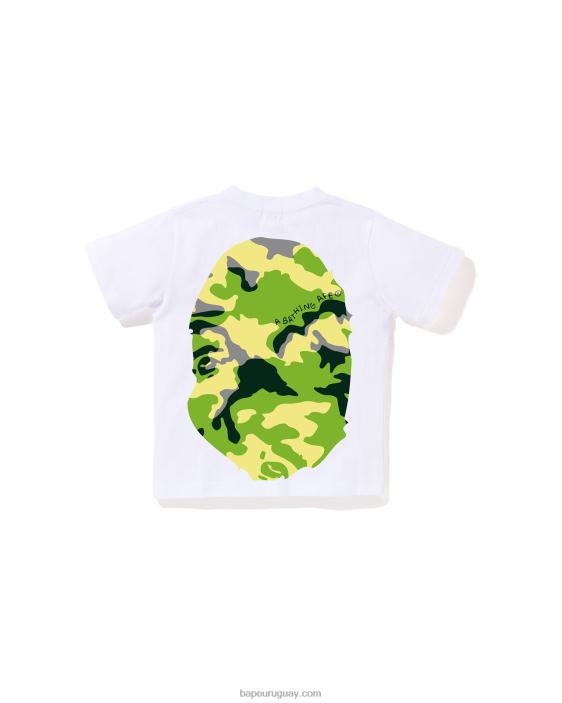 camiseta con cabeza grande de camuflaje Woodland niños blanco 26D801386 A Bathing Ape