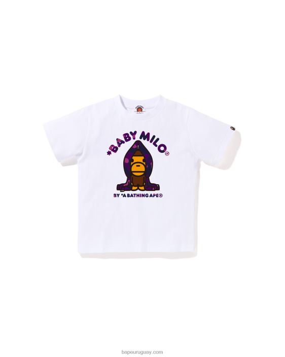 camiseta con capucha milo de camuflaje de color niños blanco 26D801434 A Bathing Ape