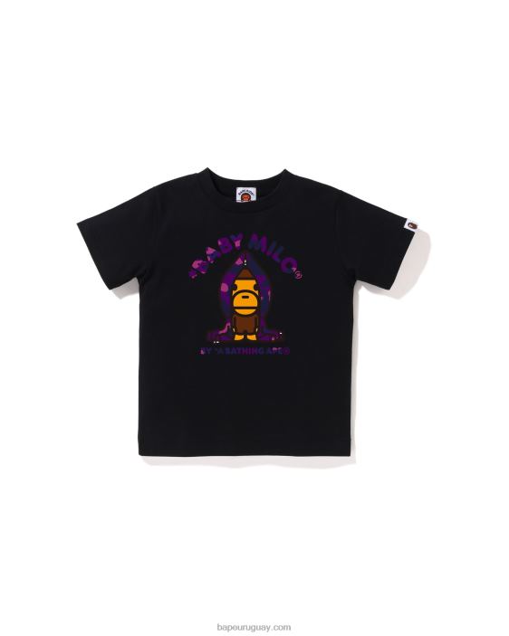 camiseta con capucha milo de camuflaje de color niños negro 26D801431 A Bathing Ape