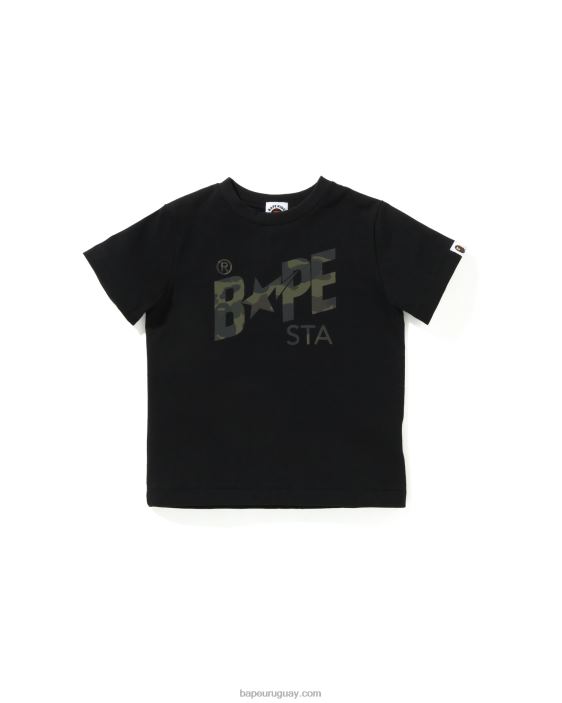 camiseta con el logo de camuflaje Reflect 1st niños negro 26D801662 A Bathing Ape