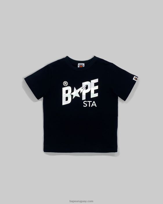 camiseta con el logo de camuflaje Reflect 1st niños negro 26D801662 A Bathing Ape