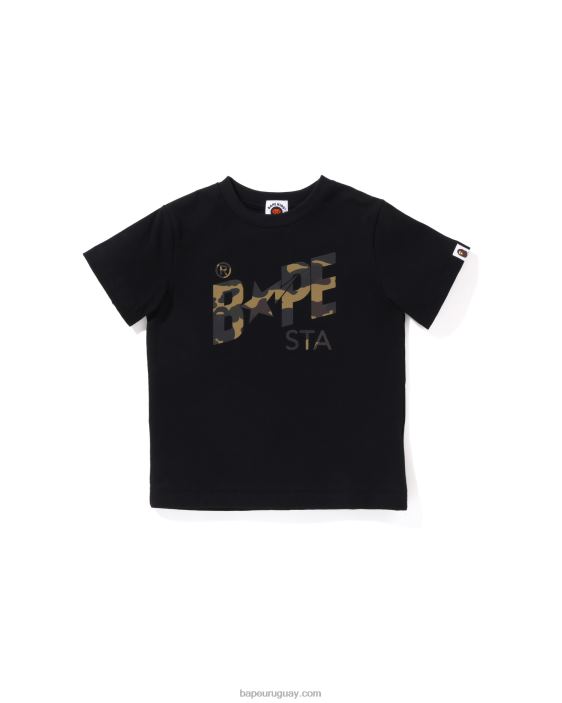 camiseta con el logo de camuflaje Reflect 1st niños negro 26D801663 A Bathing Ape
